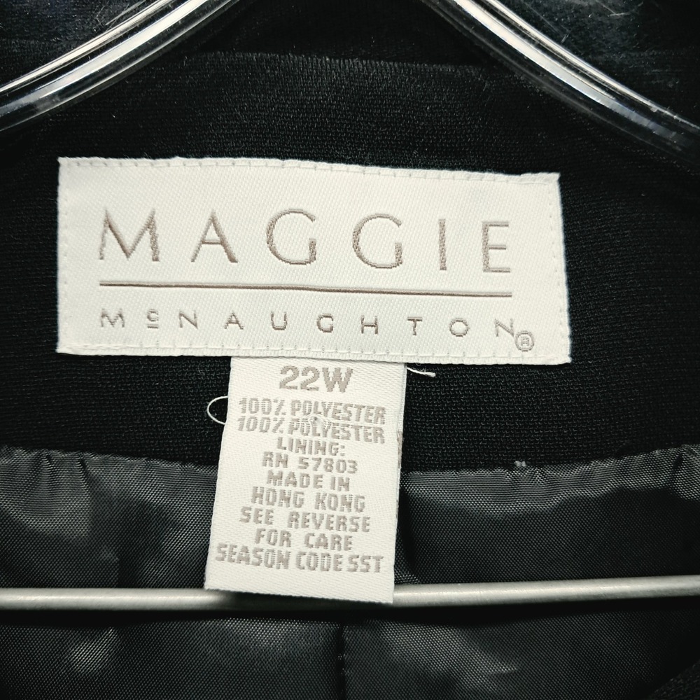 Maggie McNaughton Womens Black Button Blazer Jacket Plus Size 22W Professional - Picture 3 of 10